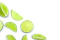 fresh lime slices isolated on white Royalty Free Stock Photo