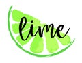 Lime fruit label and sticker