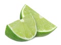 Lime fruit slices isolated on a white background Royalty Free Stock Photo