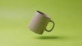 Lime green background. The mug is oriented at an angle casting a soft Royalty Free Stock Photo