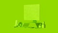 Lime Green Contemporary Desk Setup