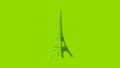 Lime Green Eiffel tower 3d illustration