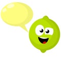 Lime with green face. Funny sour character