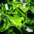 lime green light glowing crystal cubes generative AI