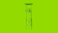 Lime Green Old Rickety Watch Tower with Ladder Royalty Free Stock Photo