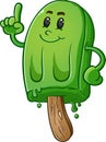Lime Green Popsicle Cartoon Character Royalty Free Stock Photo