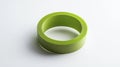 Lime Green Ring Shaped Object on White Background Royalty Free Stock Photo