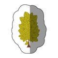 lime green sticker stylized tree icon