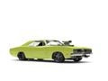 Lime green vintage American muscle car