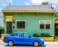 Lime Green and Yellow House in New Orleans, Louisiana 7th Ward Royalty Free Stock Photo