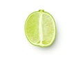 Lime half isolated on white. Top view