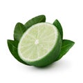 Lime half with leaves