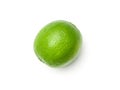 Lime isolated on white. Top view Royalty Free Stock Photo