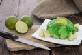 Lime Jello with fresh fruits Royalty Free Stock Photo