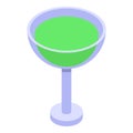 Lime juice cocktail icon, isometric style