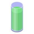 Lime juice glass icon, isometric style