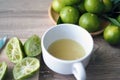 Lime juice made fresh in the glass Royalty Free Stock Photo