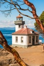 Lime Kiln Lighthouse in Friday Harbor on San Juan Island Royalty Free Stock Photo