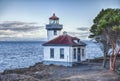 Lime Kiln Point Lighhouse At Dawn Royalty Free Stock Photo