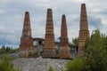 Lime kilns of an abandoned marble and lime factory. Ruskeala, Karelia