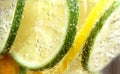 Lime and lemon are in bubbles with water Royalty Free Stock Photo