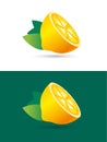 Lime or lemon fruit slice. Lemonade juice logo