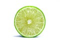 Lime lemon green with cut half isolated on white background Royalty Free Stock Photo