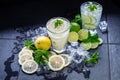 Lime and Lemon Juice with Soda and ice, Royalty Free Stock Photo