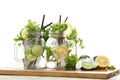 Lime lemon soda mint rosemary fresh drink summer