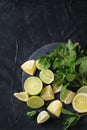 Lime and lemons with mint