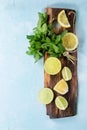 Lime and lemons with mint