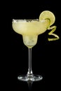 Lime margarita cocktail isolated on black background Royalty Free Stock Photo