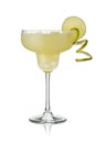 Lime margarita cocktail isolated on white background Royalty Free Stock Photo