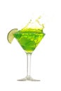 Lime martini splash Royalty Free Stock Photo