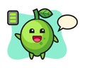 Lime mascot character with energetic gesture