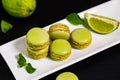 Lime and Mint Flavored Green Macarons Royalty Free Stock Photo