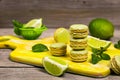 Lime and Mint Macarons Royalty Free Stock Photo