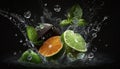 lime and mint splash, generative ai