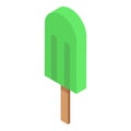 Lime popsicle icon, isometric style