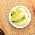 Lime Quartered and Peeled Royalty Free Stock Photo