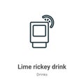 Lime rickey drink outline vector icon. Thin line black lime rickey drink icon, flat vector simple element illustration from