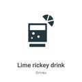 Lime rickey drink vector icon on white background. Flat vector lime rickey drink icon symbol sign from modern drinks collection