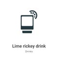 Lime rickey drink vector icon on white background. Flat vector lime rickey drink icon symbol sign from modern drinks collection