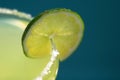 Lime on Salted Margarita Glass by Pool Royalty Free Stock Photo