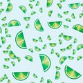 Lime Seamless Vector Pattern. juicy fresh background