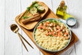 Lime shrimps with cilantro and rice, top view Royalty Free Stock Photo