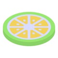 Lime slice icon, isometric style