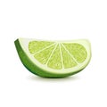 Lime slice isolade on white