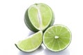 Lime slice isolated on white background. Royalty Free Stock Photo