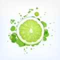 Lime slice with splash